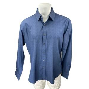 NEW Rugby University Men's Blue Stretch Long Sleeve Button Up Dress Shirt Top XL